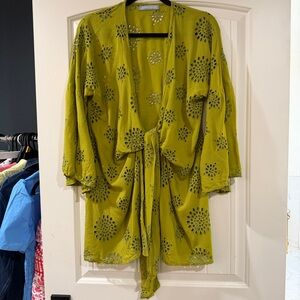 Antonio Melani - Green Eyelet Tie-Front cover up